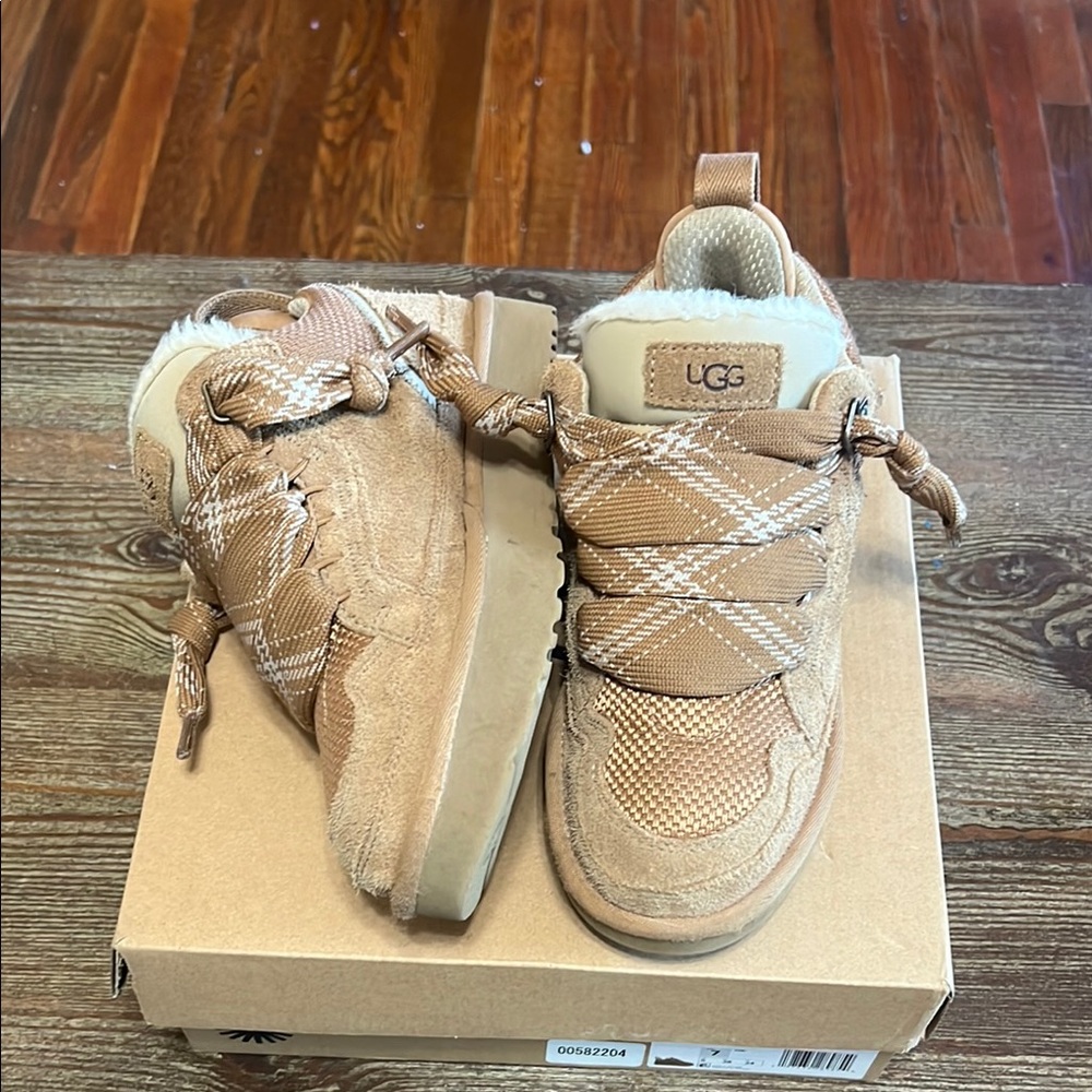 UGG Women's Tan Plaid Sneakers